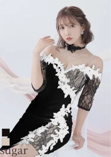 [새상품급] andy 잠마크레인 캬바쿠라 드레스 블랙