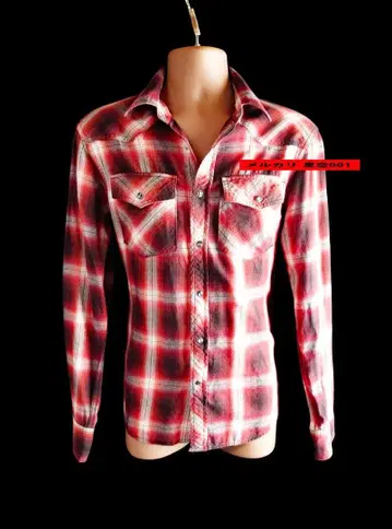 새상품급 JACKROSE 빨간색 체크 무늬 플란넬 셔츠 잭 로즈 레드 L