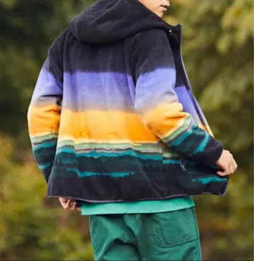 사이즈 5 XL 풍경 프린트 플리스 자켓