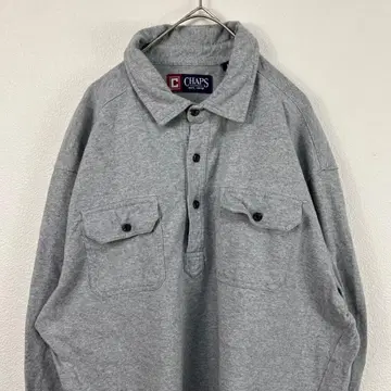 USA 구제 의류 chaps 차프스 맨투맨 피케 셔츠 그레이