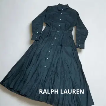 [새상품급] 랄프 로렌 | 엘레강트한 블랙 풀렝스 린넨 원피스