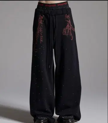 GRANCY 큐빅 디자인 레이어드 맨투맨 팬츠 M