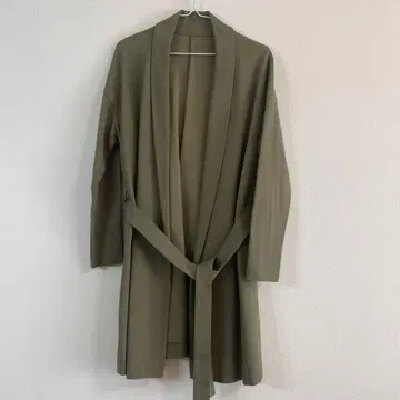 Modify 올리브 그린 벨트 포함 롱 가디건 L