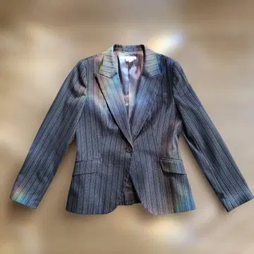 ZARA 스트라이프 패턴 테일러드 자켓 브라운