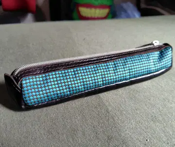 Orobianco 파랑과 블랙의 도트 디자인 펜 케이스