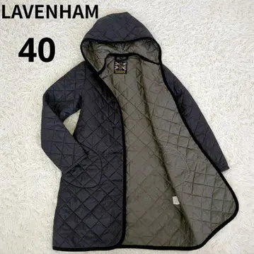 인기 라벤햄 퀼팅 롱 코트 후드 40 영국제 네이비