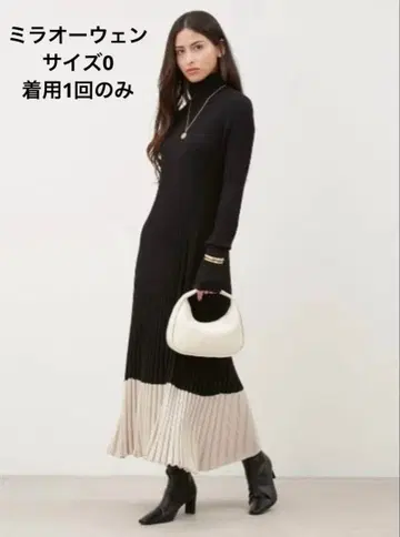 Mila Owen 터틀넥 롱 리브 니트 원피스 맥시