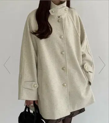 JUNOAH callautia 골드 버튼 미들 코트 아우터