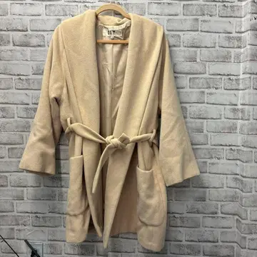 23구 울 베이지 롱 코트 사이즈 38 정리번호 Y20