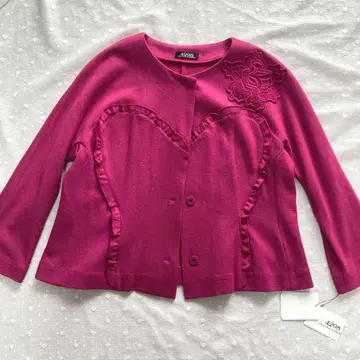 4298 시즈카코무로 볼레로 가디건 꽃 모티브 42LL 일본제 핑크