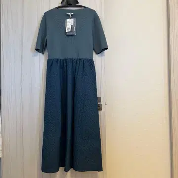 index 반팔 롱 원피스 L 그린 카키색