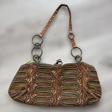 JAMIN PUECH 브라운 자수 핸드백