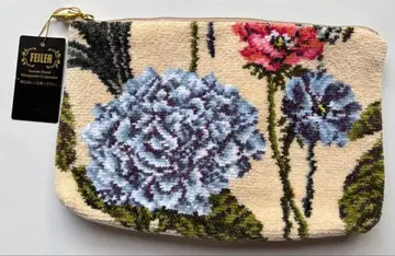 FEILER 꽃무늬 파우치 약 22cm x 15cm