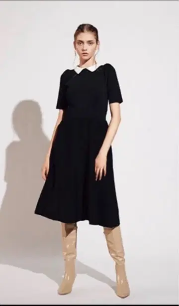 CELFORD 카라 부착 니트 원피스 36