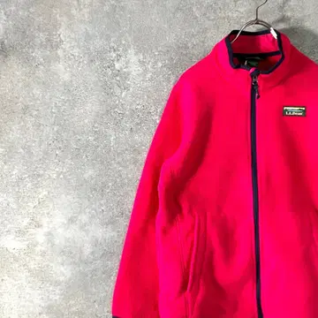 L.L.Bean 플리스 핑크 집업 로고 와펜 폴리에스테르