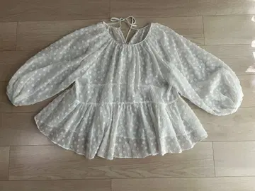 SLOBE IENA habi Petit 플라워 자카드 블라우스