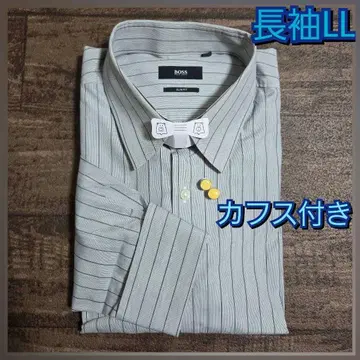 BOSS 남성용 W 커프스 긴팔 와이셔츠 커프스 링 포함 LL