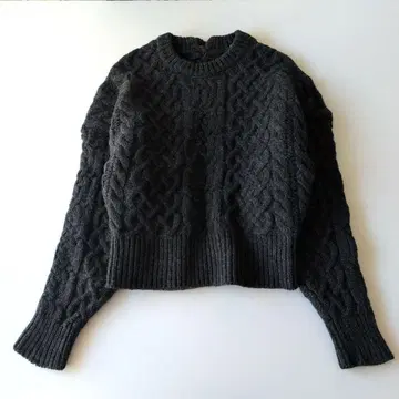 새상품급 IENA 이에나 최근 백리본 케이블 니트 울 차콜 그레이