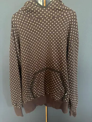 GOOD ENOUGH 후드티 크로스 도트 브라운 L 사이즈