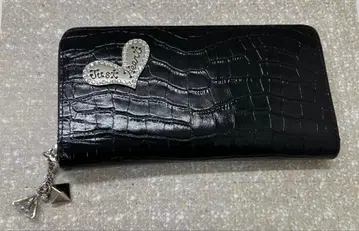 싱크비 크로커다일풍 블랙 장지갑 레오파드 무늬