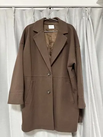 브라운 울 라이크 박스 자켓