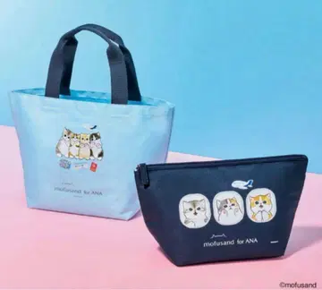 [파우치만] ANA mofusand 국제선 한정판 보온보냉 파우치 네이비