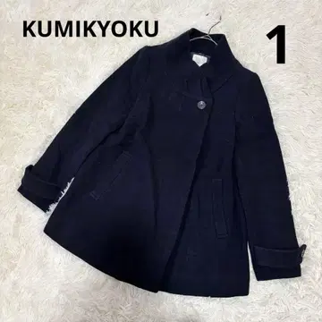 KUMIKYOKU 쿠미쿄쿠 울 코트 네이비 히요쿠 버튼 1