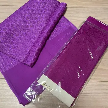 성인식 보라색 오비 장식 천 & 카라