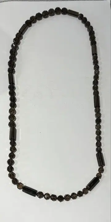 스모키 쿼츠  비즈 목걸이 약 41cm