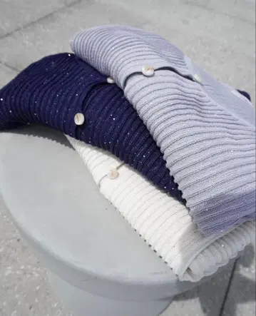 코코딜 스팽글얀 숏 가디건