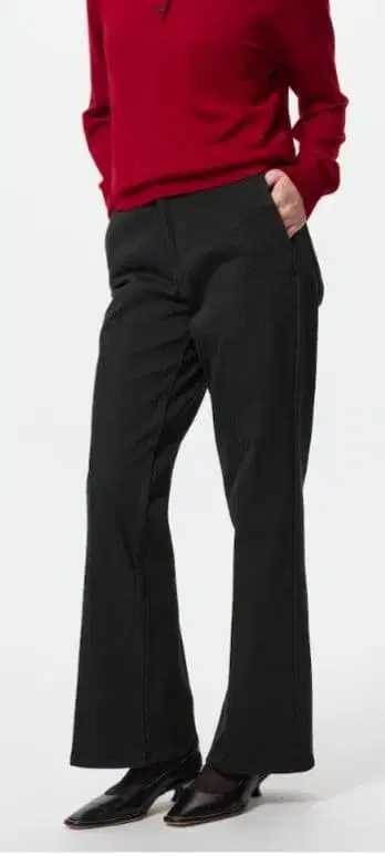 유니클로 슬림 플레어 트라 우저 진스 기장 짧음 M 사이즈 블랙