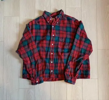 L.L.Bean 체크 플란넬 셔츠 80s 짧은 기장 리메이크