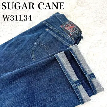 [ 초레어 ] 슈가케인 류큐 네이비 나염 자수 셀비지 월계수