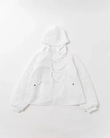 poppy 리본 하이넥 후디 화이트