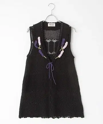 택 포함 새상품 PINKHOUSE 크로쉐 라벤더 모티브 니트