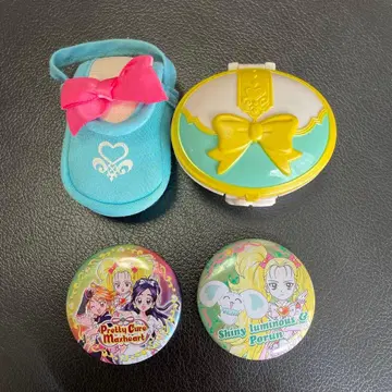 빛의 전사 프리큐어 Max Heart 가샤폰 굿즈와 캔 배지 세트
