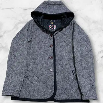 인기 라벤햄 영국제 울 퀼팅 자켓 38 후드 부착