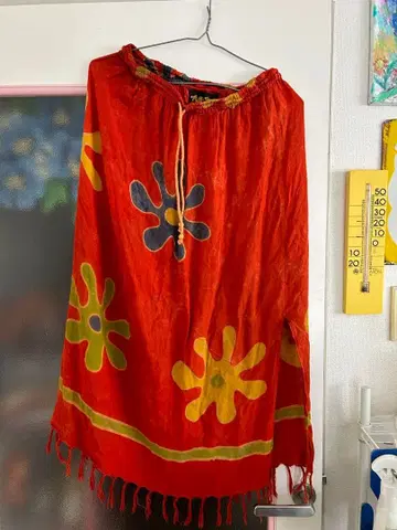 꽃무늬 프린지 스커트 구제 의류 슬릿 에스닉