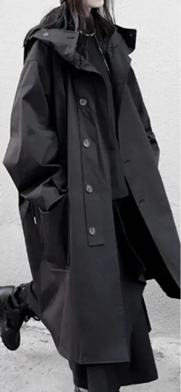 새상품 오버 사이즈 모즈계 코트 블랙