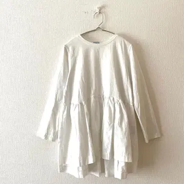 [ 쿠미교쿠 ] 튜닉 T셔츠 면 혼방 허리 절개 사이드 슬릿 2