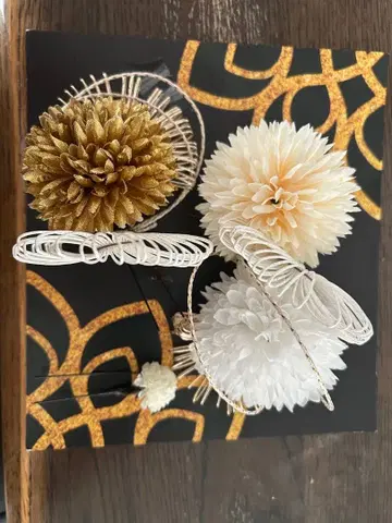 기모노, 후리소데용 헤어 액세서리 골드 화이트