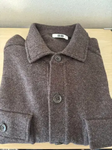 유니클로 U uniqlo 라무 니트 자켓 브라운