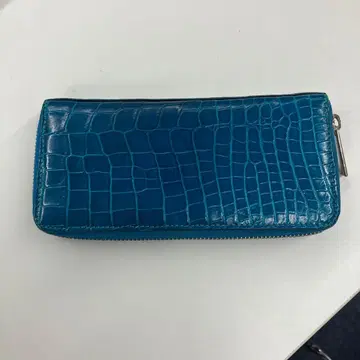파랑 크로커다일풍 장지갑