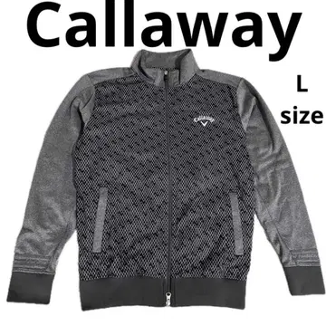 캘러웨이 자켓 그레이 기하학 패턴 골프 자켓 L