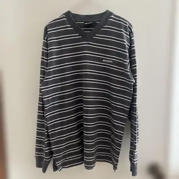 Vans 그레이 스트라이프 V넥 롱티 M