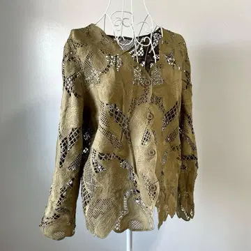 DOUDOU 두두 레이스 셔츠 카키 F