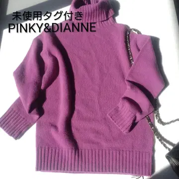 택 포함 PINKY&DIANNE 터틀넥 니트 스웨터 핑크 퍼플 복슬복슬