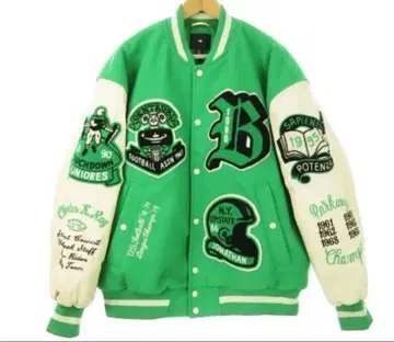 H&M 1970년대 Eastern League 바시티 자켓 그린 L