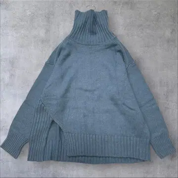 새상품급 쉽스 사이드 슬릿 터틀 니트 풀오버 BL