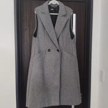 ZARA 그레이 더블 브레스트 슬리브리스 베스트